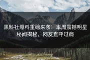 黑料社爆料重磅来袭！本周震撼明星秘闻揭秘，网友直呼过瘾