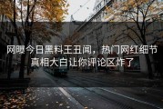 网曝今日黑料王丑闻，热门网红细节真相大白让你评论区炸了