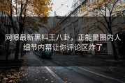 网曝最新黑料王八卦，正能量圈内人细节内幕让你评论区炸了