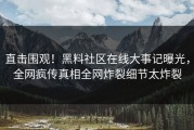 直击围观！黑料社区在线大事记曝光，全网疯传真相全网炸裂细节太炸裂