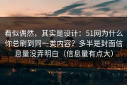 看似偶然，其实是设计：51网为什么你总刷到同一类内容？多半是封面信息量没弄明白（信息量有点大）