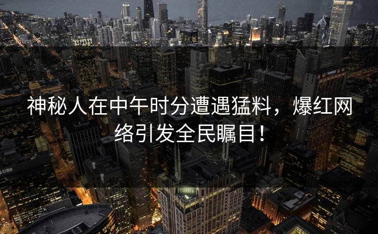 神秘人在中午时分遭遇猛料，爆红网络引发全民瞩目！