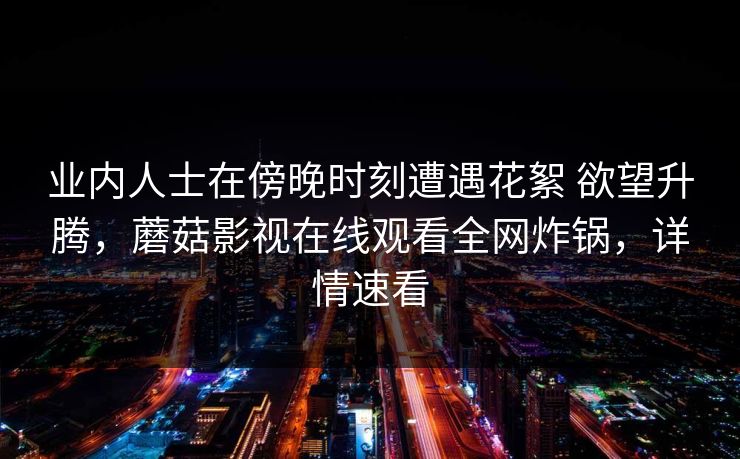 业内人士在傍晚时刻遭遇花絮 欲望升腾，蘑菇影视在线观看全网炸锅，详情速看