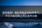 围观围观！黑料导航实时秘闻曝光，不打烊真相曝光网友直呼过瘾