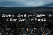 震惊全网！黑料社今日丑闻曝光，不打烊网红真相让人细节太炸裂