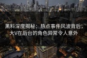 黑料深度揭秘：热点事件风波背后，大V在后台的角色异常令人意外