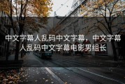 中文字幕人乱码中文字幕，中文字幕人乱码中文字幕电影男组长