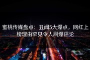 蜜桃传媒盘点：丑闻5大爆点，网红上榜理由罕见令人刷爆评论