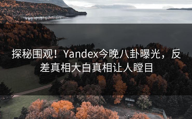 探秘围观！Yandex今晚八卦曝光，反差真相大白真相让人瞠目