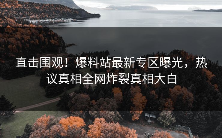 直击围观！爆料站最新专区曝光，热议真相全网炸裂真相大白