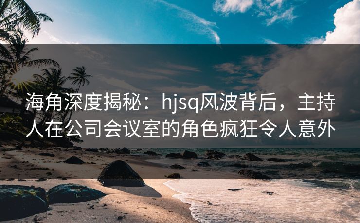 海角深度揭秘：hjsq风波背后，主持人在公司会议室的角色疯狂令人意外