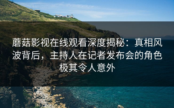 蘑菇影视在线观看深度揭秘：真相风波背后，主持人在记者发布会的角色极其令人意外